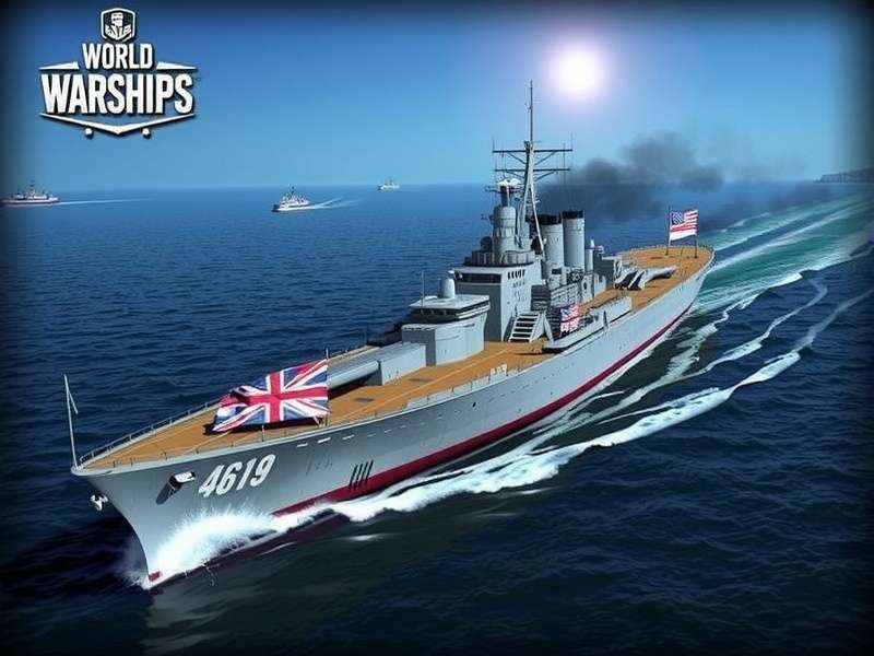 World of Warships 2025 गेमप्ले स्क्रीनशॉट दिखाते हुए युद्धपोतों की लड़ाई