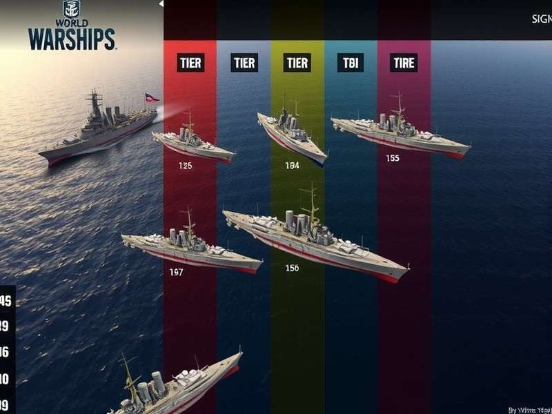 World of Warships मोबाइल जहाज टियर सूची इन्फोग्राफिक