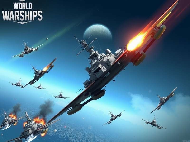 World of Warships जहाजों का समुद्री युद्ध दृश्य