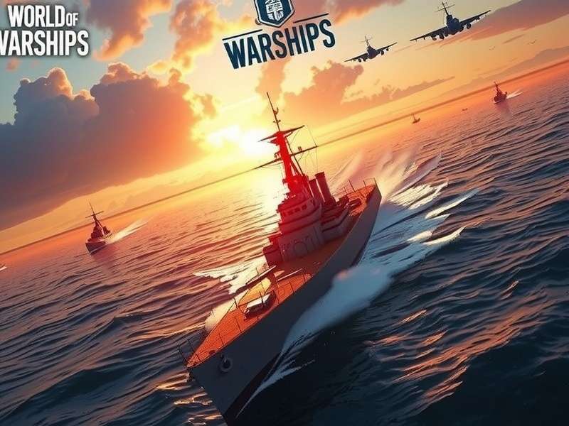 World of Warships Valkyrie में एक तीव्र नौसेना युद्ध का दृश्य, जहाजों से आग और धुआं निकल रहा है।