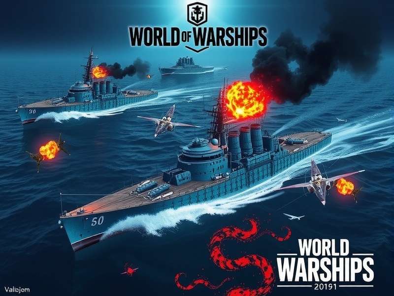 वर्ल्ड ऑफ वॉरशिप्स वैलेजो में विभिन्न युद्धपोतों का दृश्य