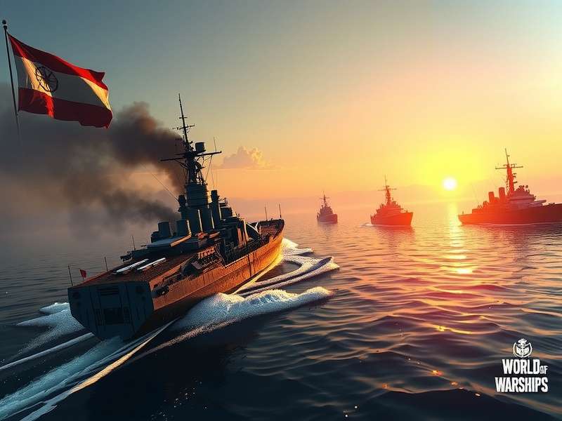 World of Warships Europe सर्वर पर गेमप्ले दृश्य