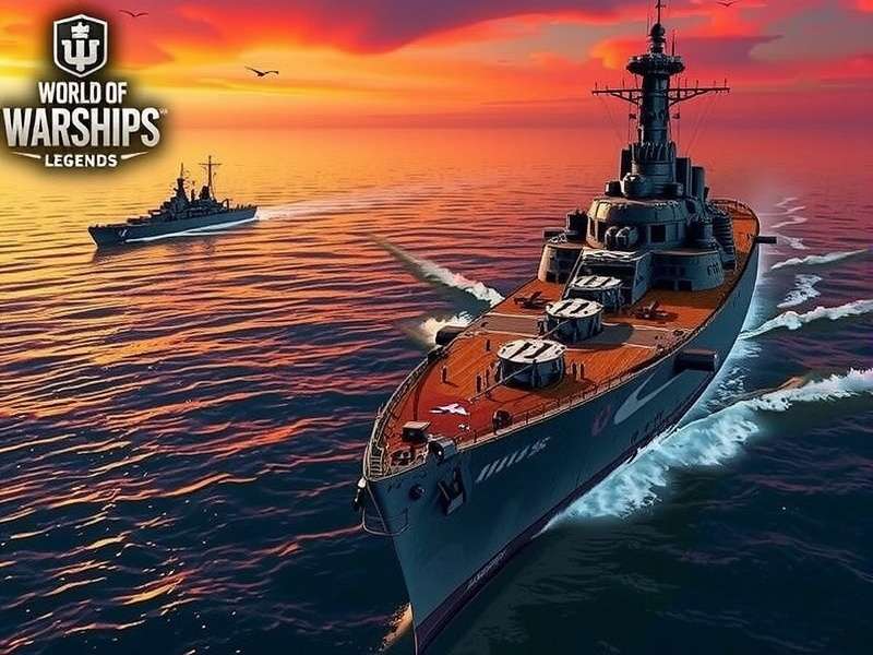 World of Warships Legends PC गेमप्ले स्क्रीनशॉट - जहाज़ युद्ध दृश्य