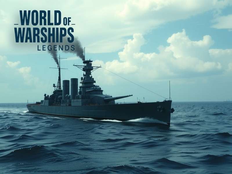 World of Warships Legends में Bismarck जहाज युद्ध करते हुए