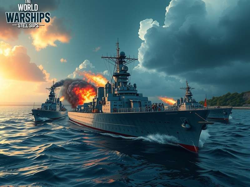 World of Warships स्टील जहाजों का समूह युद्ध में