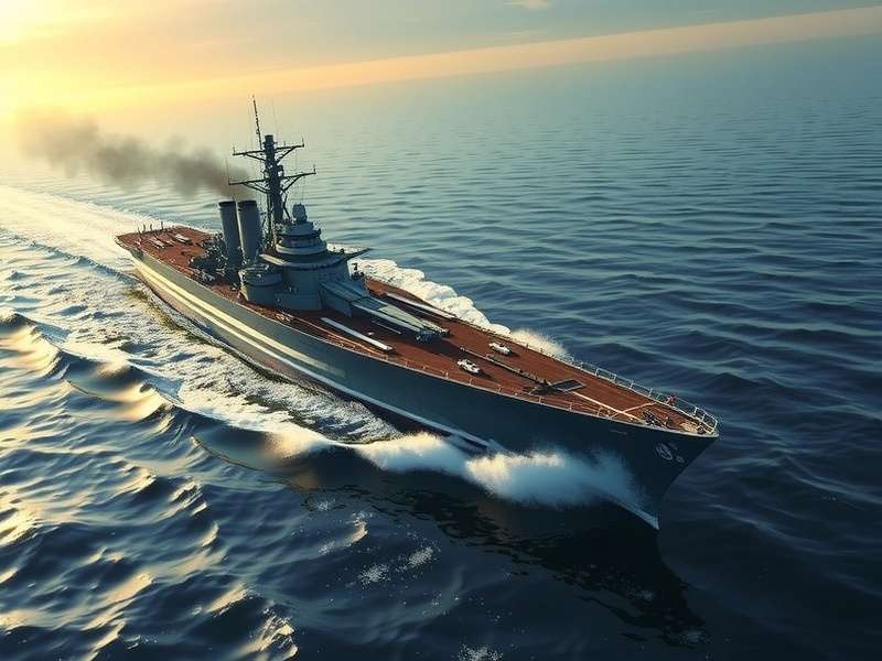 World of Warships Legends में USS Wisconsin बैटलशिप युद्ध करते हुए