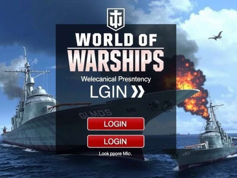 World of Warships login screen showcasing naval battle interface