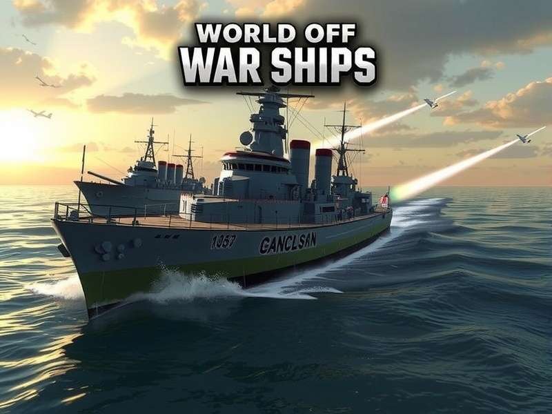 World of Warships intense naval battle with ships firing