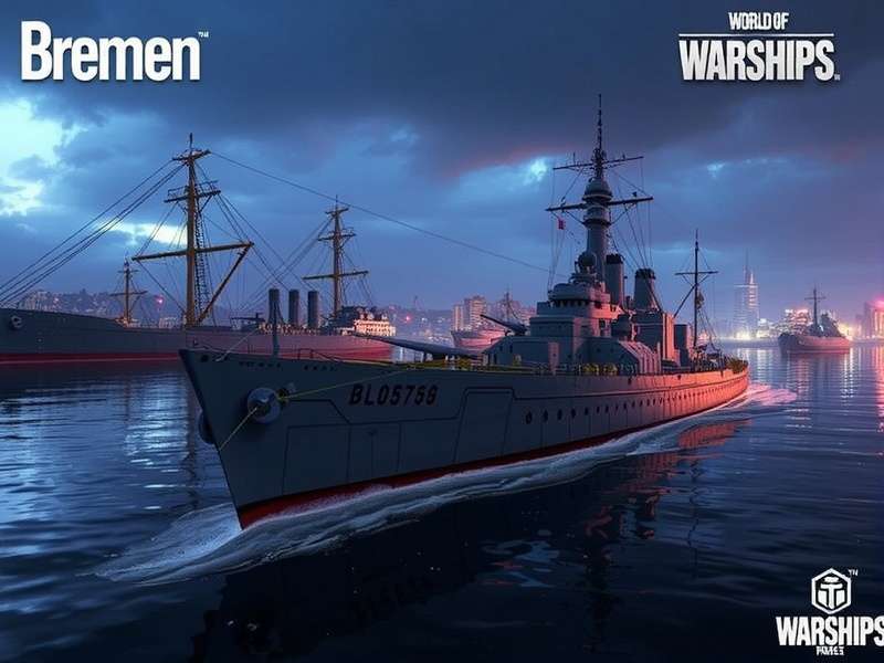World of Warships Bremen in battle firing its guns