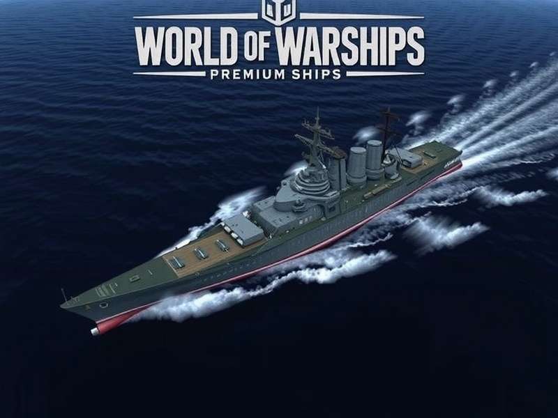 World of Warships premium battleship in combat with dramatic visual effects