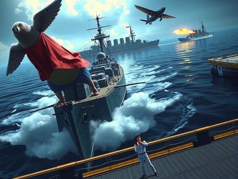 HMS Hawkins firing its main battery in World of Warships