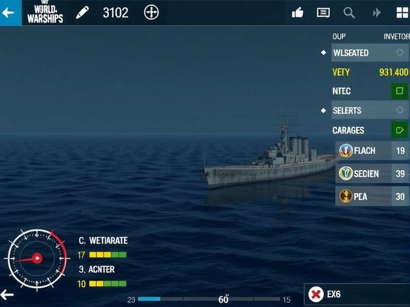 World of Warships inventory management dashboard showing ship fleet and loadout interface