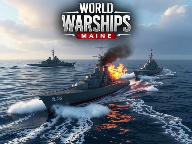 World Of Warships Maine – USS Maine battleship sailing in combat formation