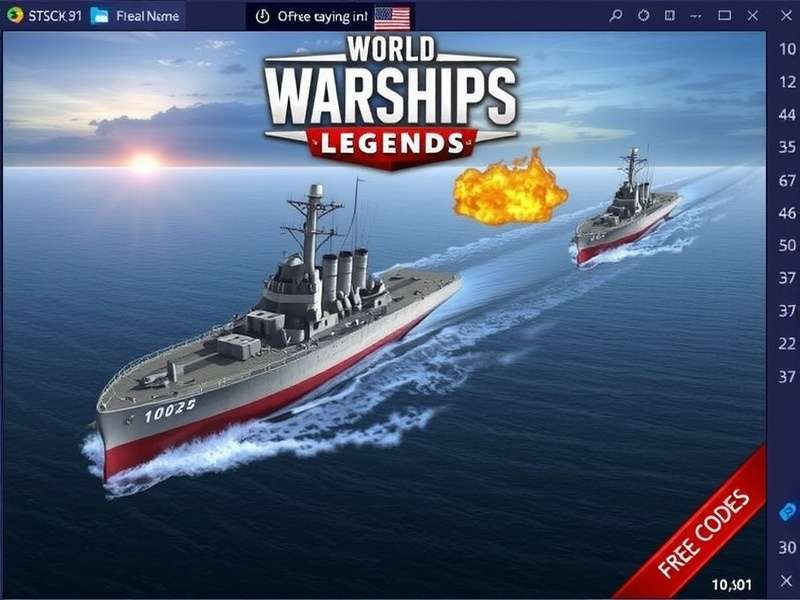 World of Warships Legends free codes 2025 banner with warships and gold