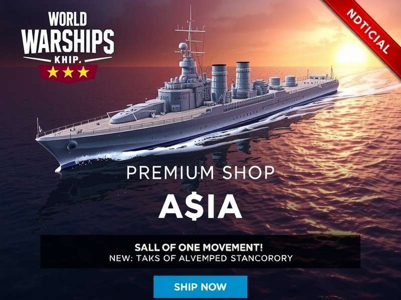 World of Warships Premium Shop Asia banner with exclusive ships and deals