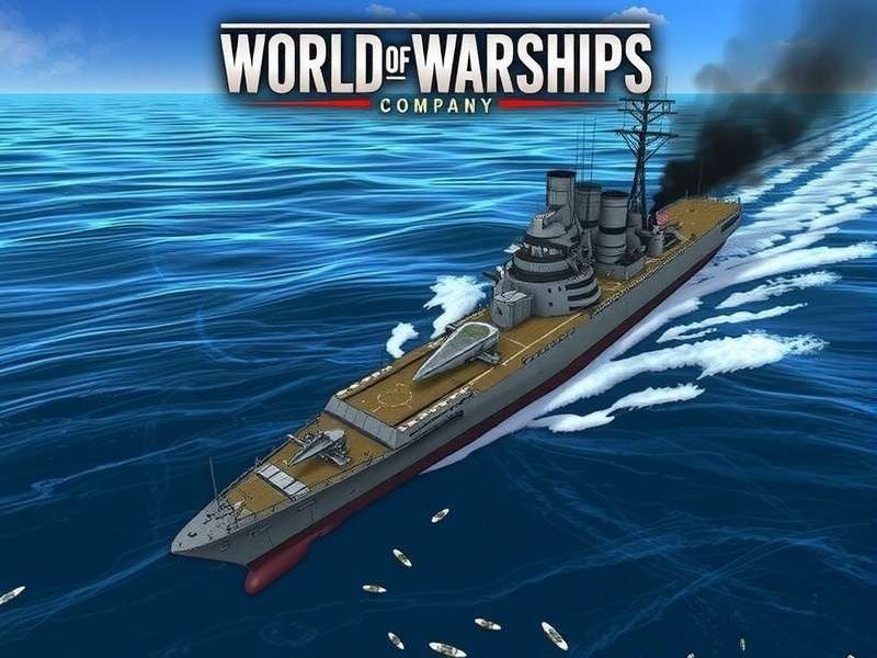 World Of Warships Company fleet of battleships and cruisers sailing in formation during a naval battle