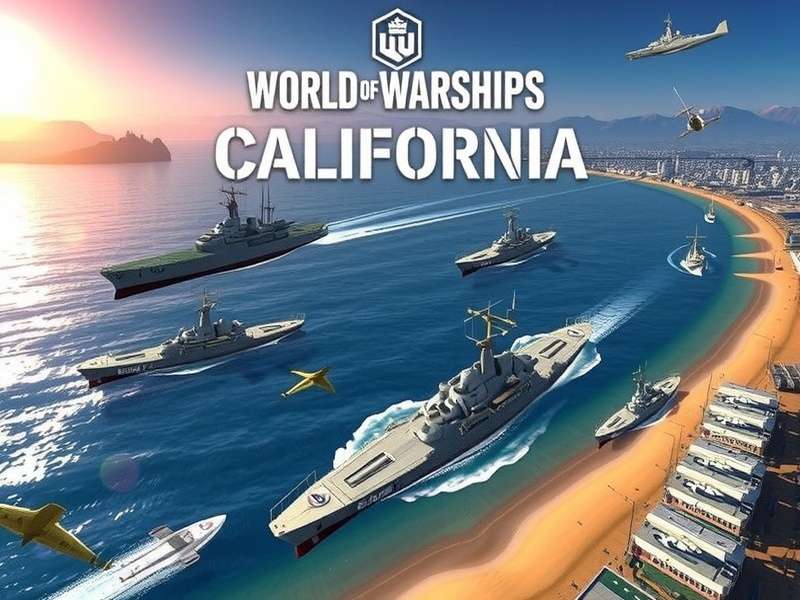 World of Warships California — USS Colorado-class battleship sailing at full speed, firing main battery