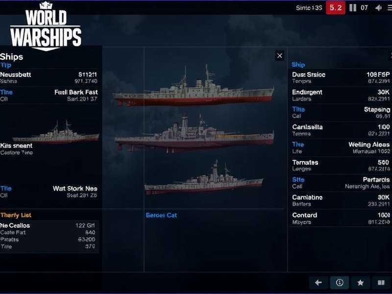 World of Warships fleet overview showing battleships, cruisers, destroyers and aircraft carriers from various nations