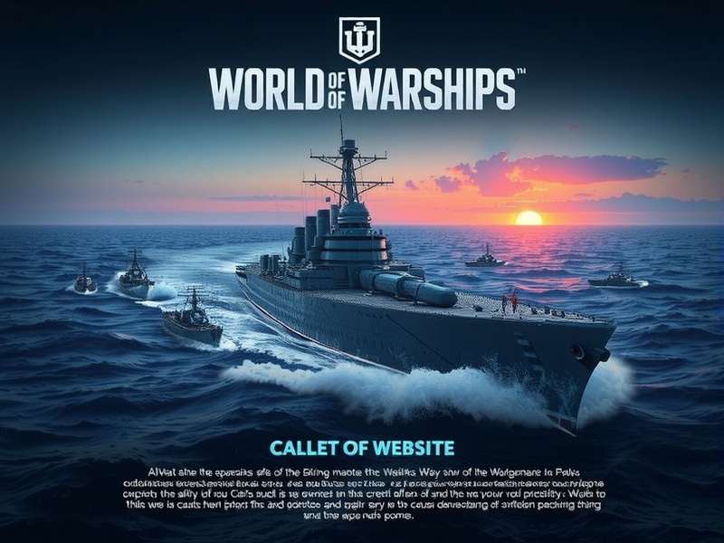 World of Warships battleship fleet sailing in formation under golden sky