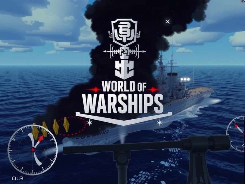 World of Warships naval battle with multiple warships firing in the open ocean